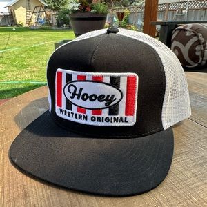 Hooey® "Sudan" Black/White 5Panel Cap Black/White/Red Patch